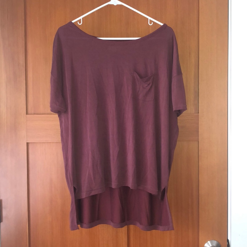 Urban Outfitters Oversized Slouchy Maroon Tee